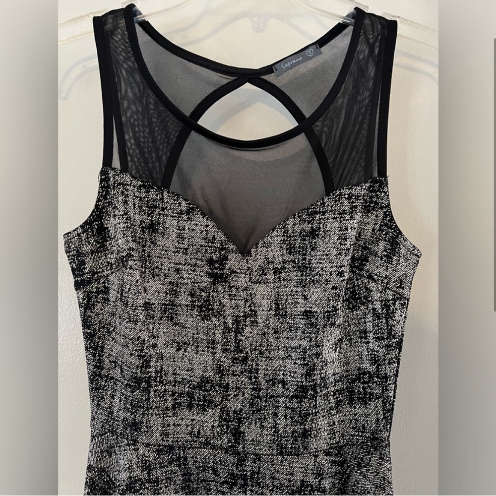 Black and Silver Sheer Top Dress - Picture 2 of 5